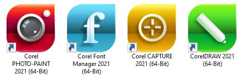 Corel PHOTO-PAINT 2021 - Corel Font Manager 2021 - Corel CAPTURE 2021 - CorelDRAW 2021
